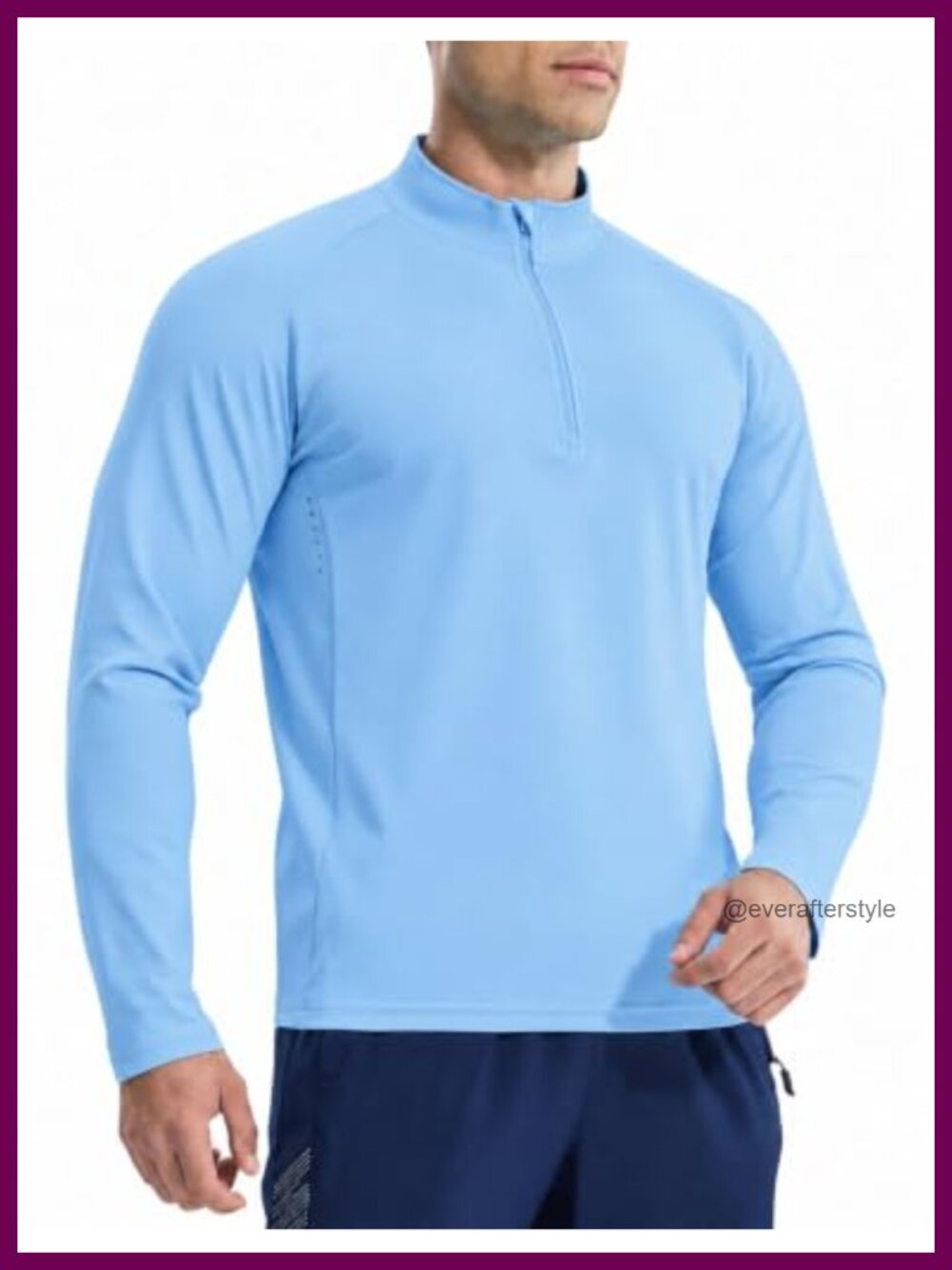 Men's 1/4 Zip Pullover Dry Fit Athletic Golf Running Shirt Long Sleeve